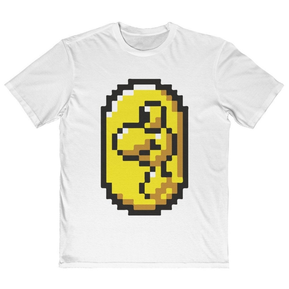 Mario White Yoshi Coin Gamer Tee
